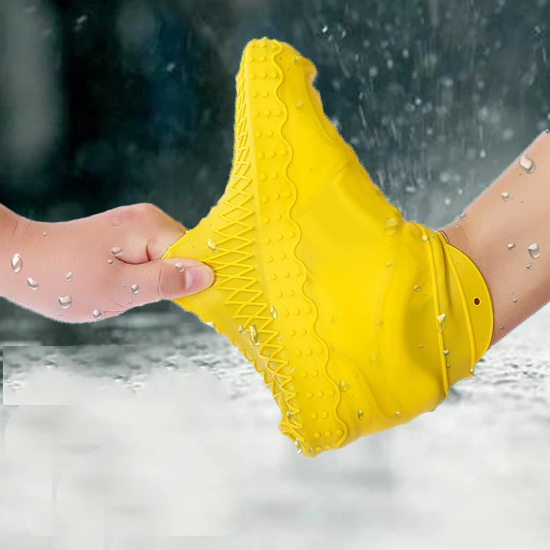 Силиконовые уличные Нескользящие водонепроницаемые бахилы портативные