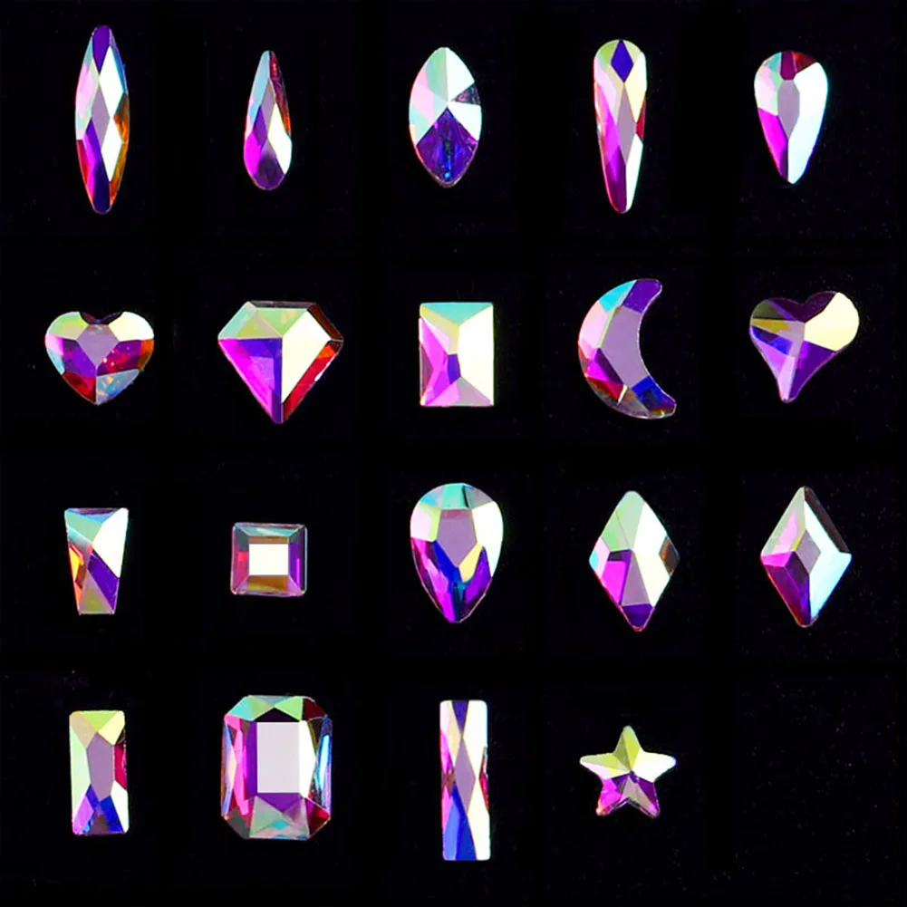 

Nail Crystals Set With Nail Dotting Pen Mixed Flat Back Rhinestones For DIY Nail Salon Nail Water Drill Nail Accessories Set