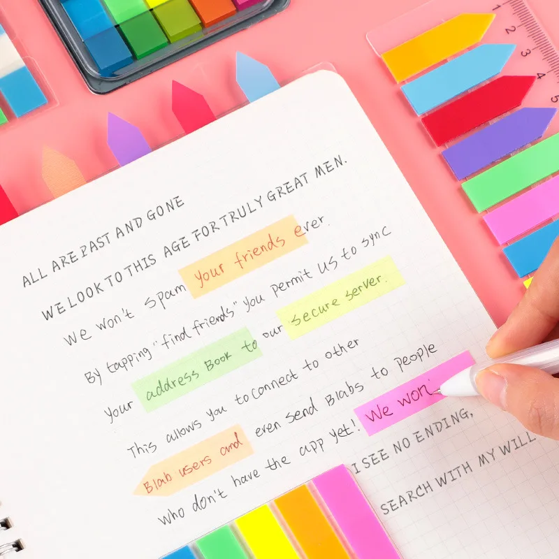 Флуоресцентная прозрачная наклейка милая N times стикеры на индекс 5 цветов 8 папка