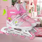 Новые детские регулируемые роликовые коньки полный комплект для мальчиков и девочек детские роликовые коньки Инлайн комбинированный набор флэш-коньки обувь детские подарки