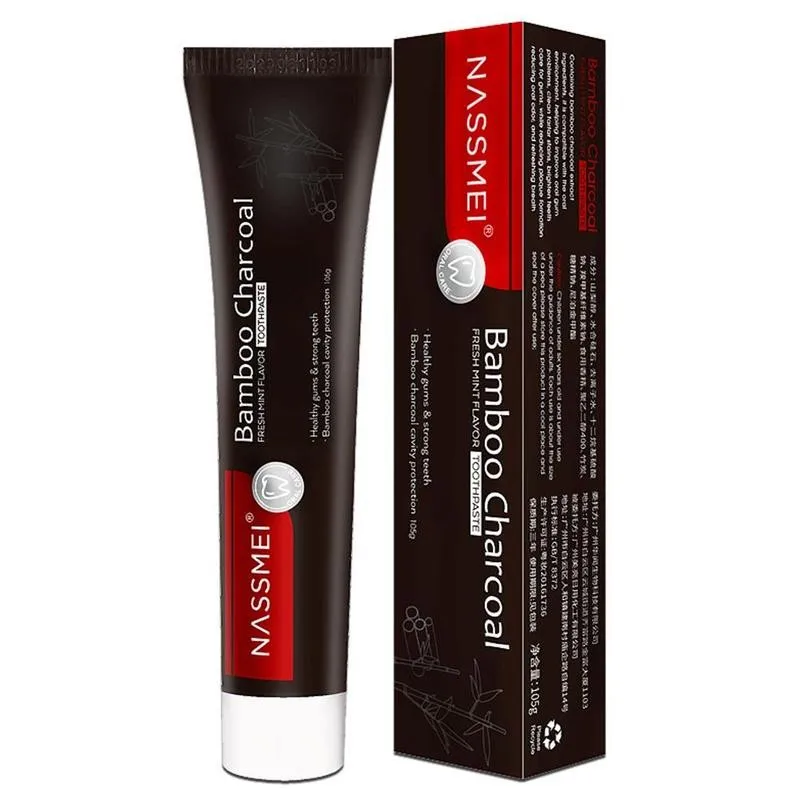 

Activated Bamboo Charcoal Black Toothpaste Remove Stains Whiten Tooth Anti-moth Anti-sensitive Toothpaste 105g