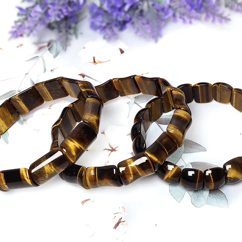 Натуральные камни желтый тигровый глаз из бисера эластичный веревочный браслет