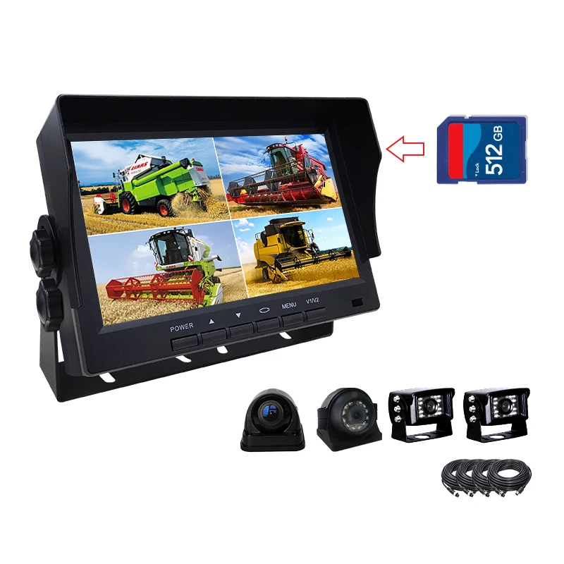 Экран FHD с 7 дюймов AHD DVR 4ch Регистраторы автомобильный монитор грузовой автомобиль