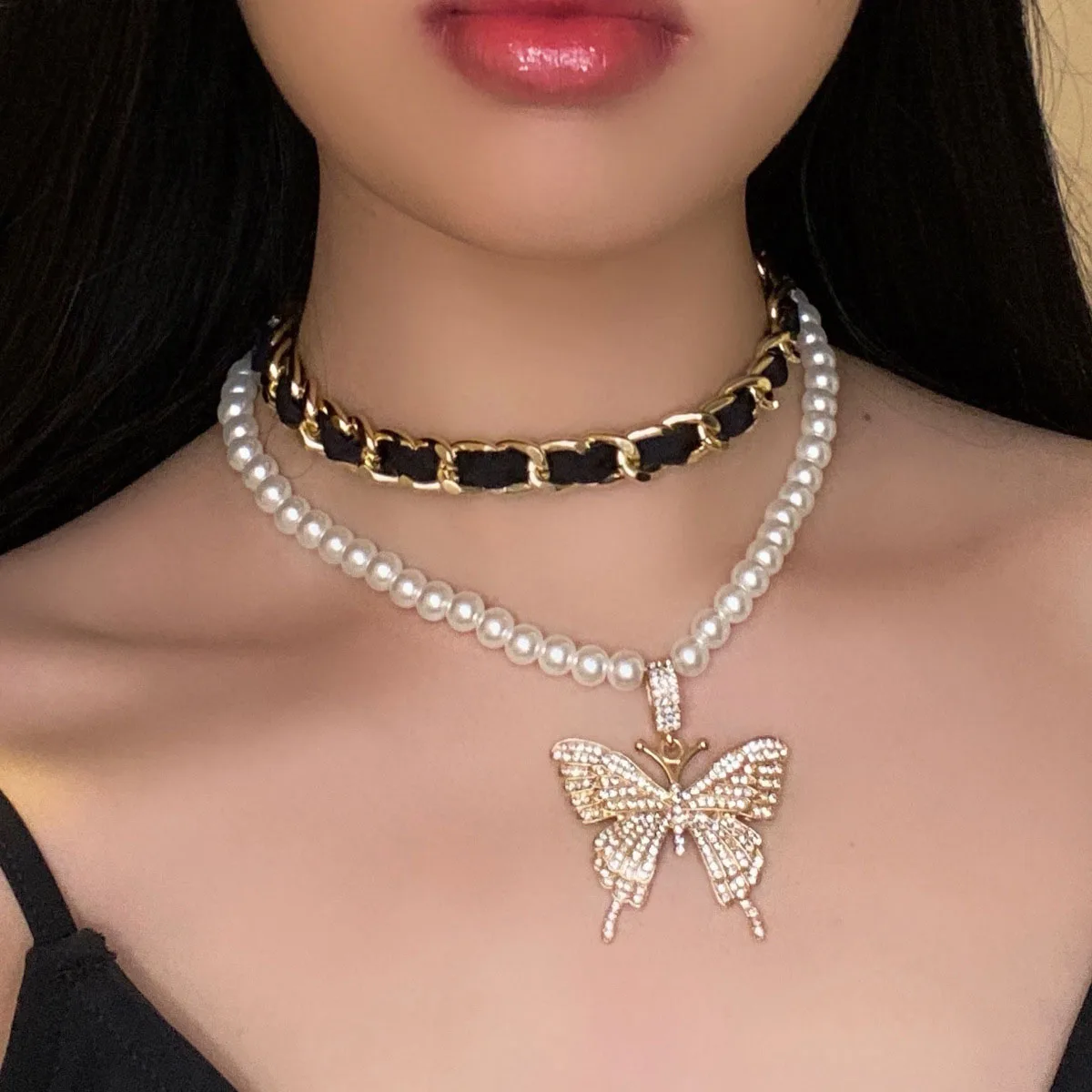 

Pearl Necklace Independent Aesthetic Ladies Jewelry Harajuku Neck Pendant Female Necklace Punk Wholesale Gift for Girlfriend