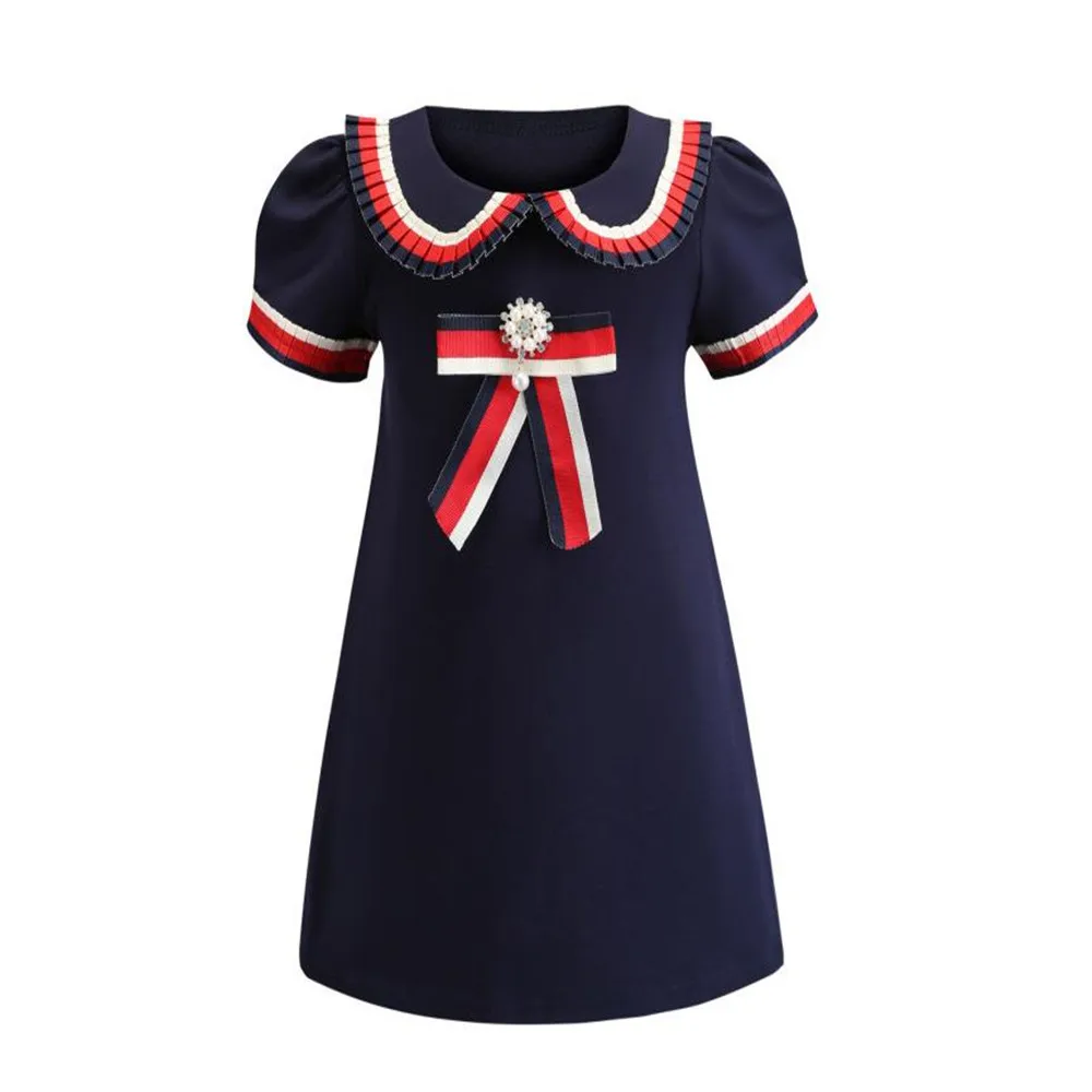 2020 платье принцессы для девочек детское с бантом летние платья маленьких одежда