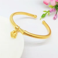 padlock cuff bangle yellow gold filled womens bracelet wedding party simple style accessories