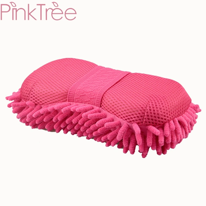 Чистящая губка для мойки автомобиля Микро волоконная синель антозоановая сетка