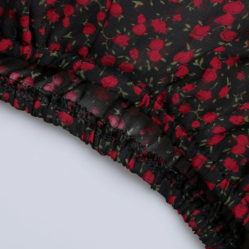 Женская блузка с цветочным принтом повседневные открытыми плечами длинным