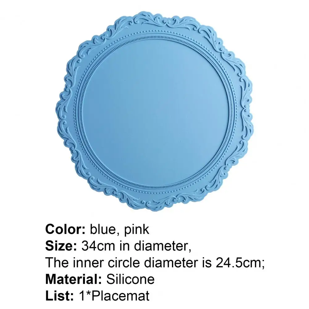 

Place Mat Skid-resistant Elastic Silicone Flower Lace More Thicker Table Mat for Home Thickened round silicone pot pad
