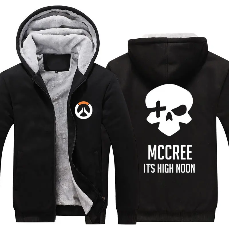 Black 6 Dva OW Overwatch Mercy Mei зимняя куртка на молнии из плотного флиса уличная Толстовка Спортивная толстовка с капюшоном костюм для косплея - Цвет: Black 6