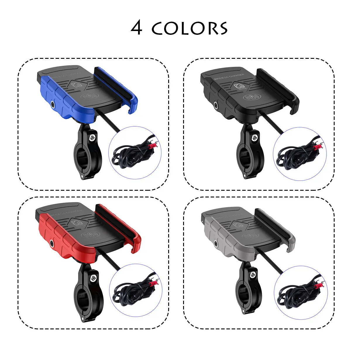 

Waterproof Qi Motorcycle Phone Holder Fast Charging Wireless Charger Bracket Holder Mount Stand for iPhone 11 Pro X For Samsung