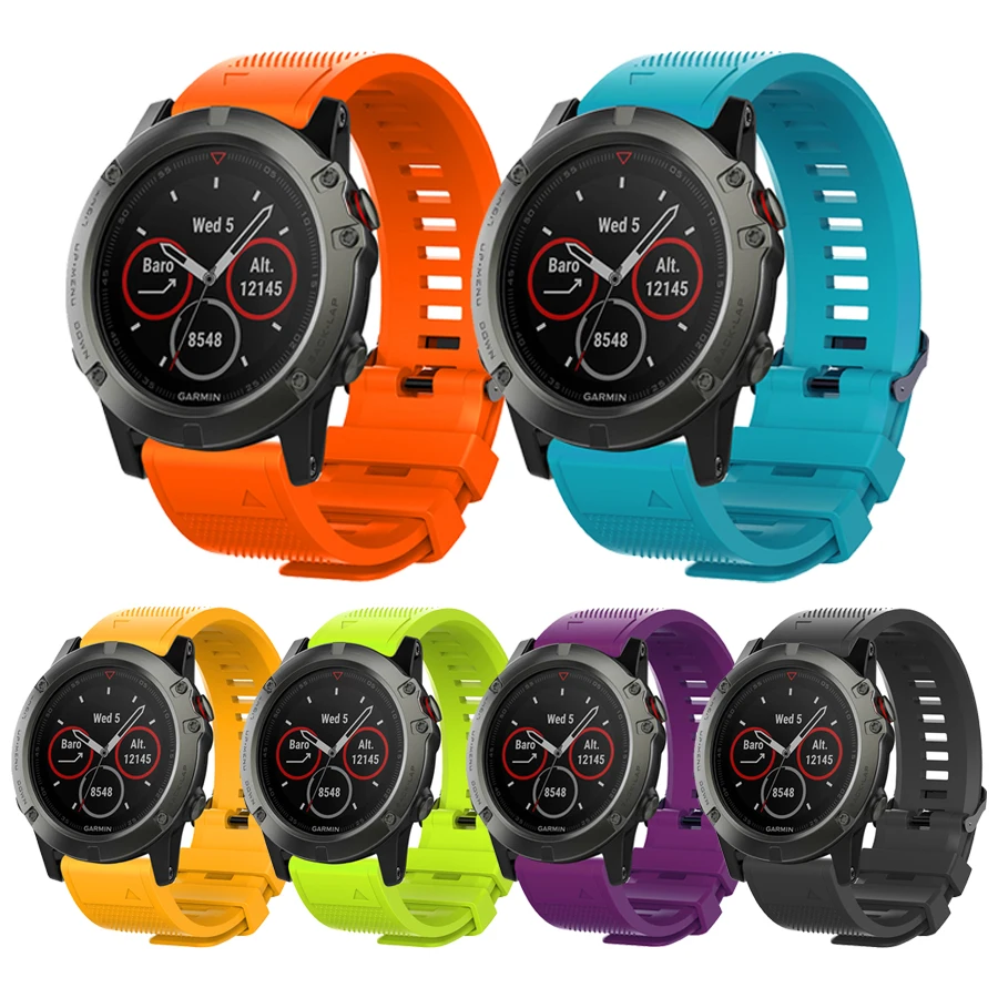 

Ремешок силиконовый для Garmin Fenix 6 6S 6X 5X 5 5S 3HR, 26/22/20 мм