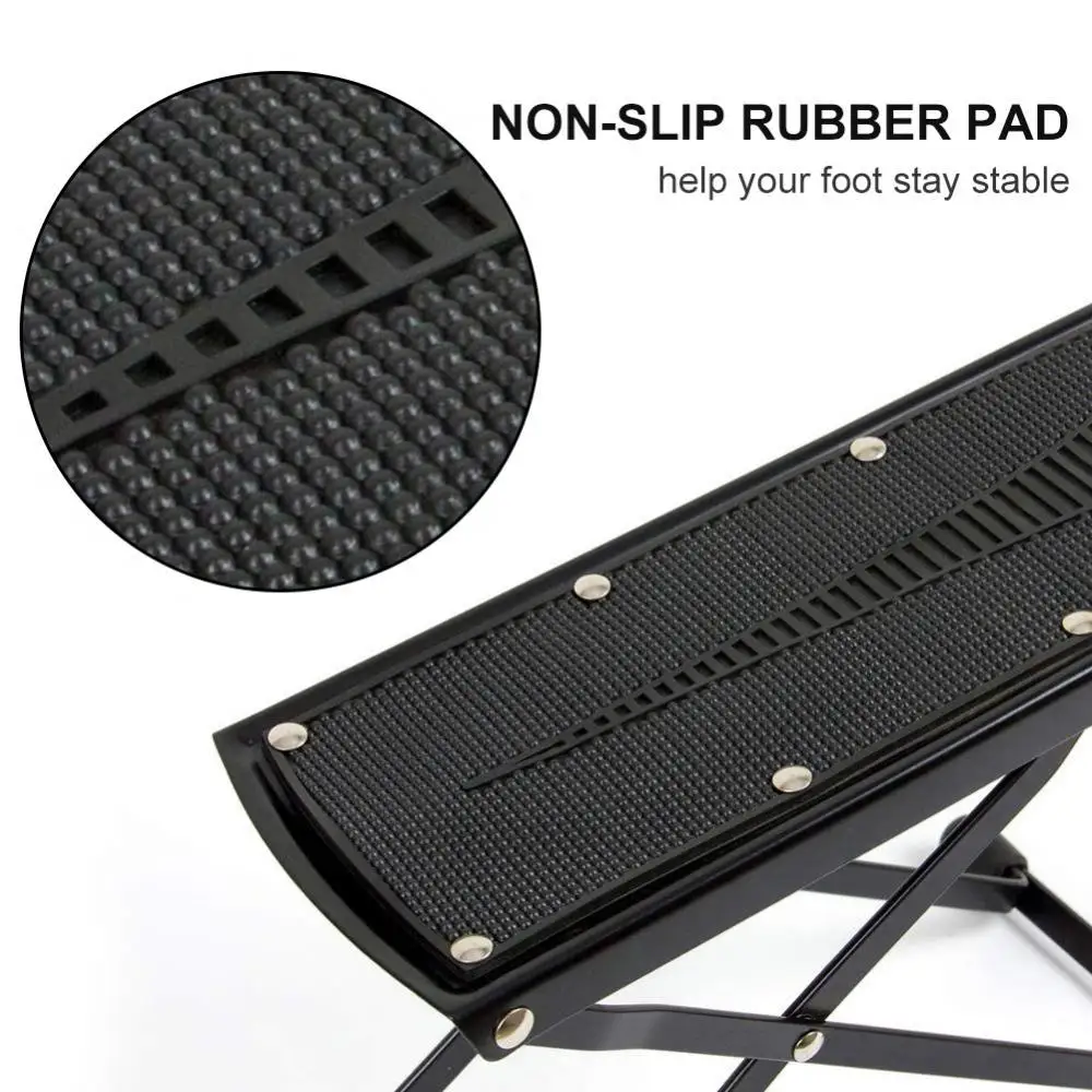 

Adjustable Non-slip Folding Folk Guitar Foot Stool Height Footrest Pedal Stand