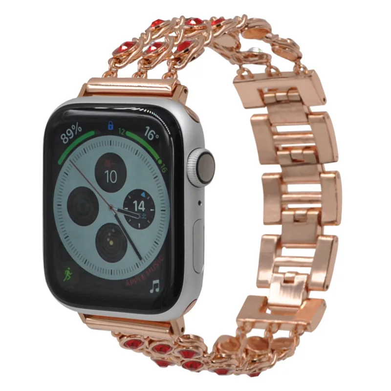 

Rhinestone Band For Apple Watch Band 38/40mm 42/44mm Stainless Steel Strap For iWatch Band Series 1 2 3 4 5 Chain Bracelet New