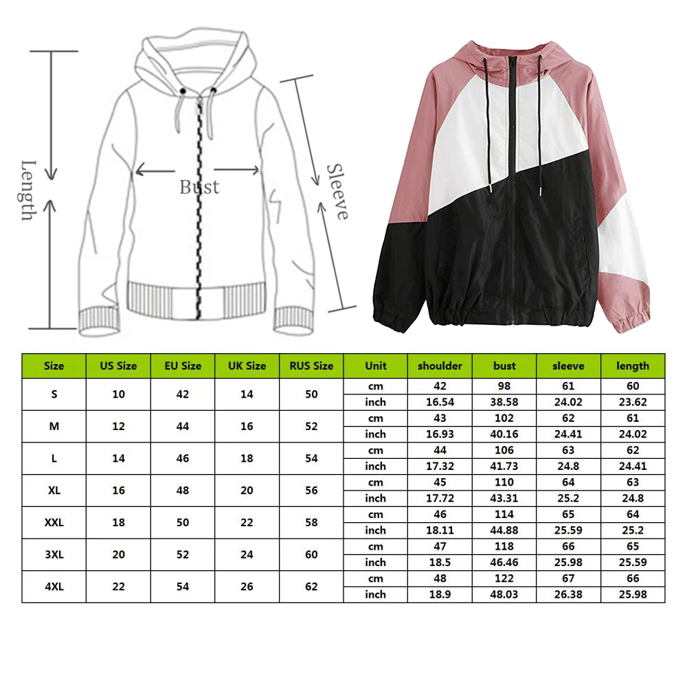 Женская тонкая ветровка с капюшоном и длинным рукавом в стиле пэчворк