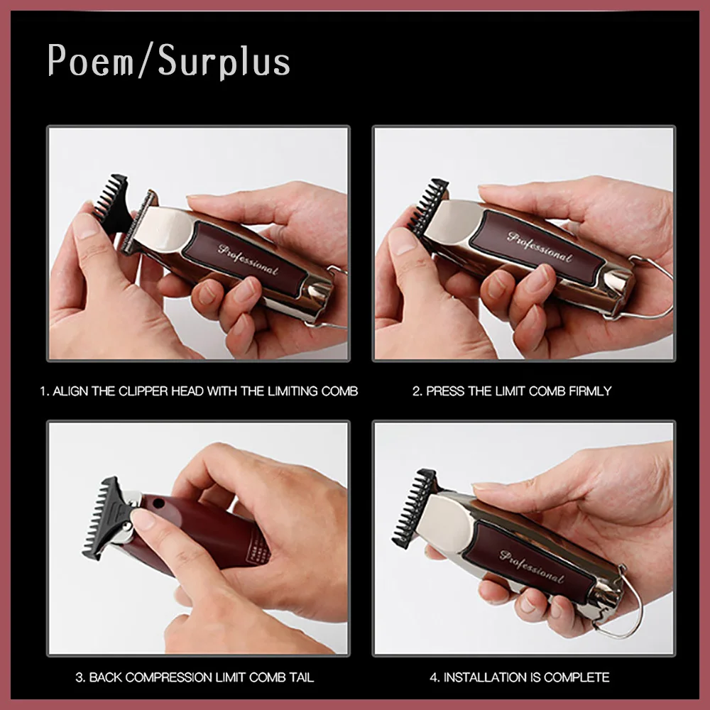 

Cordless Barber Men's Barber Barber Charging Electric Push Scissors Shaver Retro Oil Head Engraving Machine