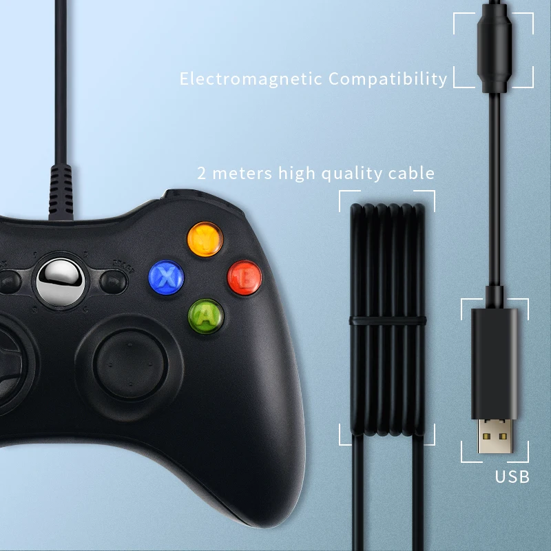 Геймпад GTIPPOR Проводной USB для Xbox 360 джойстик официальных компьютеров Microsoft