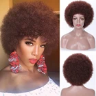 Курчавые вьющиеся короткие парики афро черный натуральный синтетический парик для женщин термостойкий волоконный афроамериканский парик с челкой