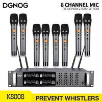 professional uhf wireless microphone system 8 channel cordless handheld dynamic mics for stage karaoke conference microphone