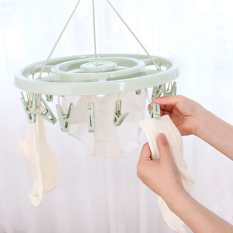 Многофункциональная вешалка ветрозащитная прищепка для одежды домашняя круглая