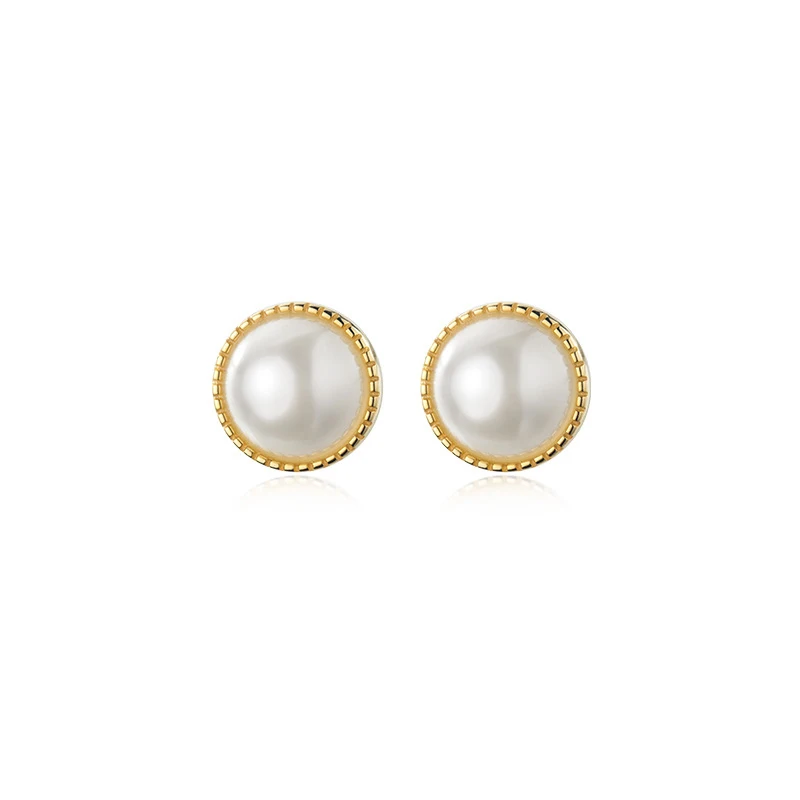 

2021 Korean New Simple Geometry Pearl Clip on Earrings Fashion Temperament Sweet Round Stud Earrings for Female Girl Jewelry