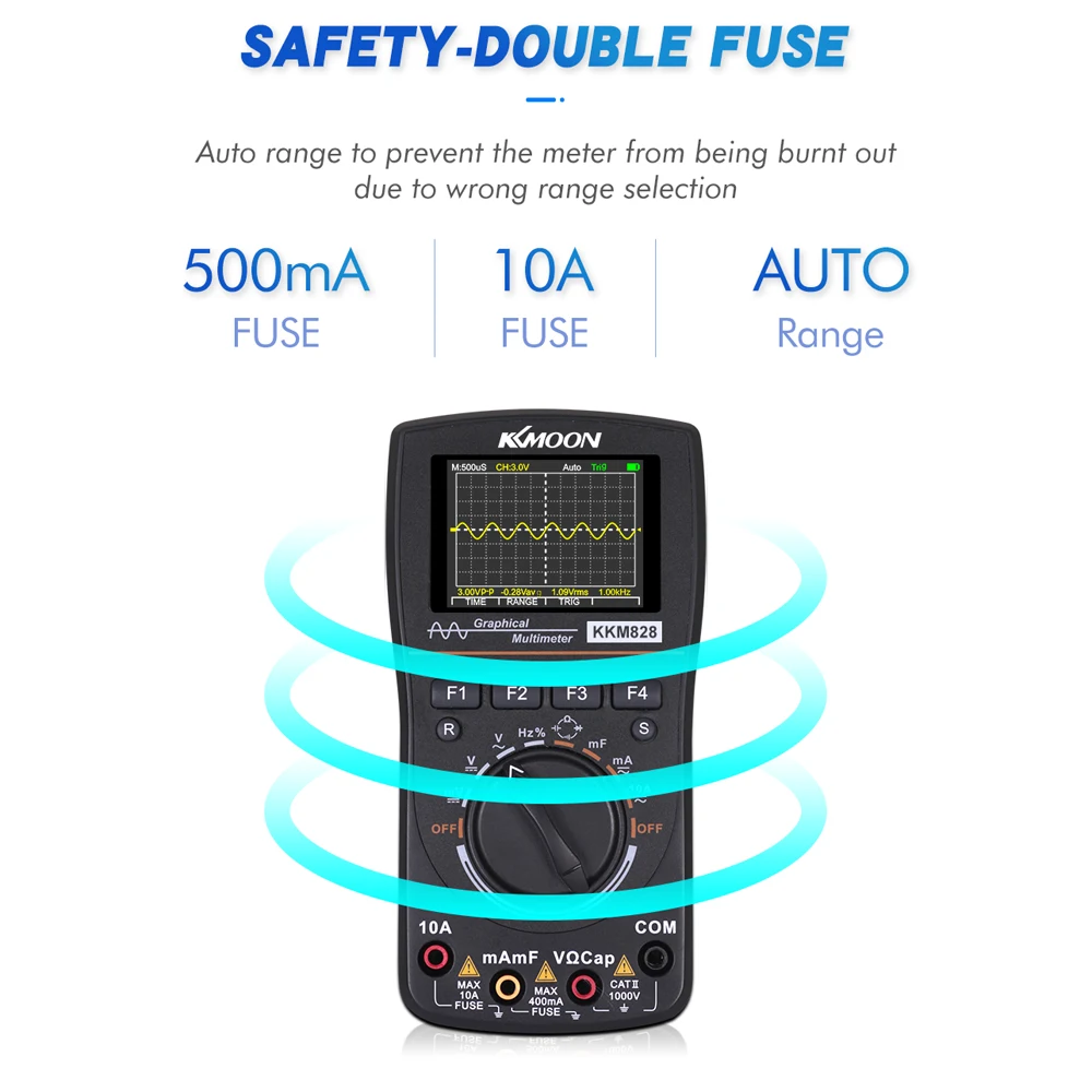 kkm828 High Definition Digital Oscilloscope Multimeter 2 in 1 and 2.4in Color Screen 1MHz Bandwidth 2.5Msps Sampling Rate | Инструменты