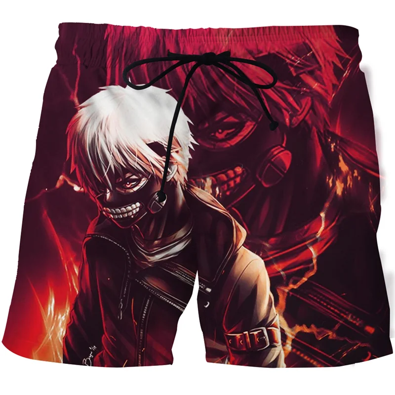 

2021 New Fashion Summer Beach Shorts Men Anime Printed 3D Surfing shorts Male Tokyo Ghoul Pants Quick-dry Swimming Men clothing