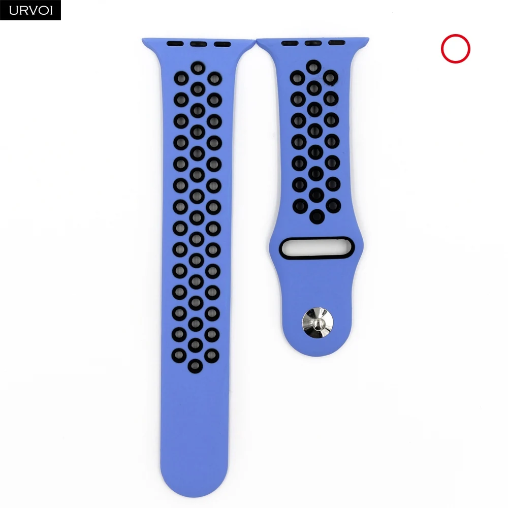 Royal Pulse Black URVOI, спортивный ремешок для Apple Watch, Nike+ series 54 321, силиконовый ремешок для iwatch, дышащий, весна, новые цвета, 38, 40, 42, 44 мм - Цвет ремешка: Royal Pulse Black