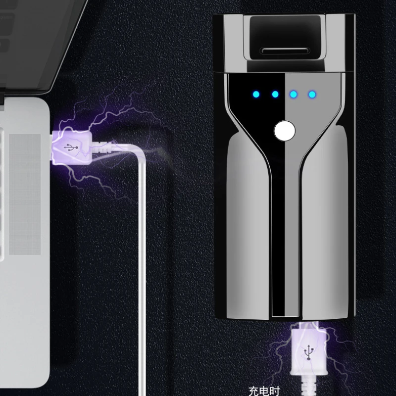 Светодиодный дисплей двойная дуга Зажигалка USB Электронные Зажигалки