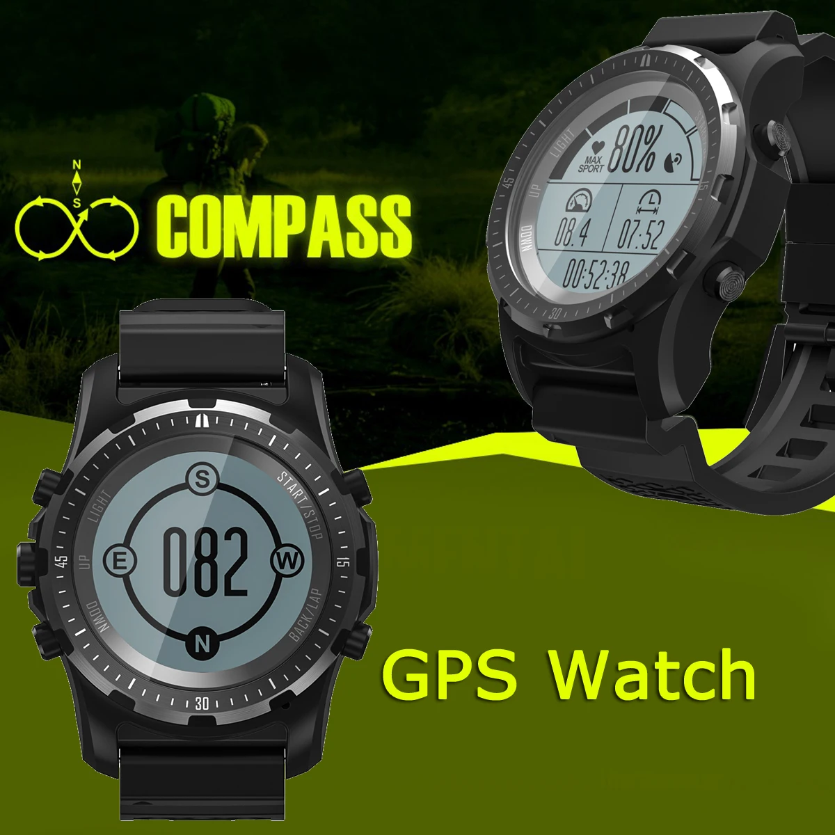 GPS фитнес трекер альтиметр барометр термометр Монитор Сердечного Ритма плавание