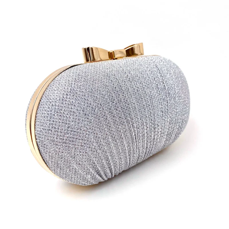 Вечерняя сумочка клатч для женщин свадебные ранцы металлические клатчи с бантом