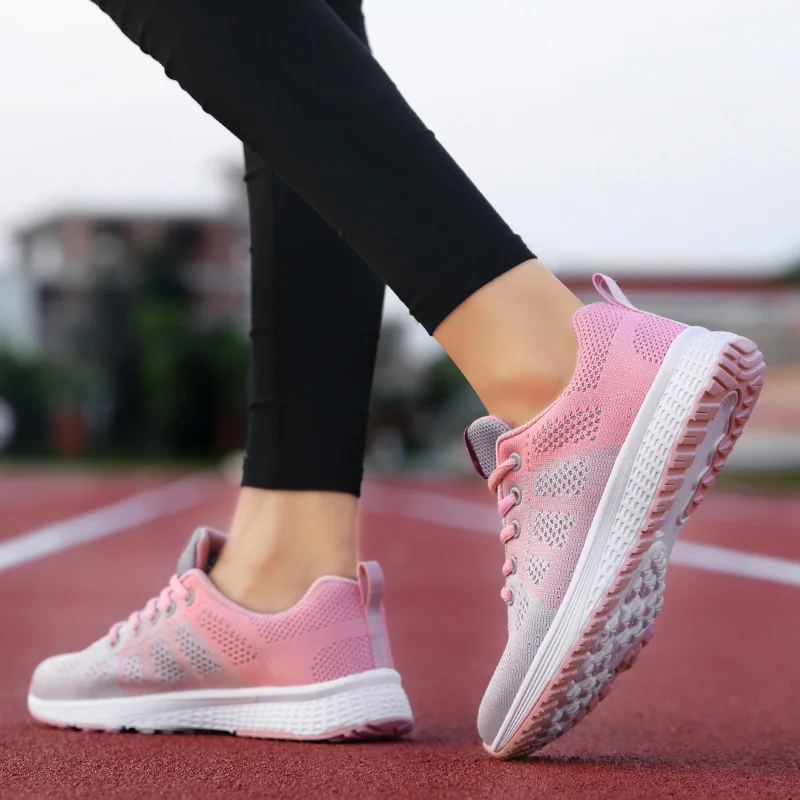 

2020 New Women Shoes Flats Fashion Casual Ladies Shoes Woman Lace-Up Mesh Breathable Female Sneakers Zapatillas Mujer