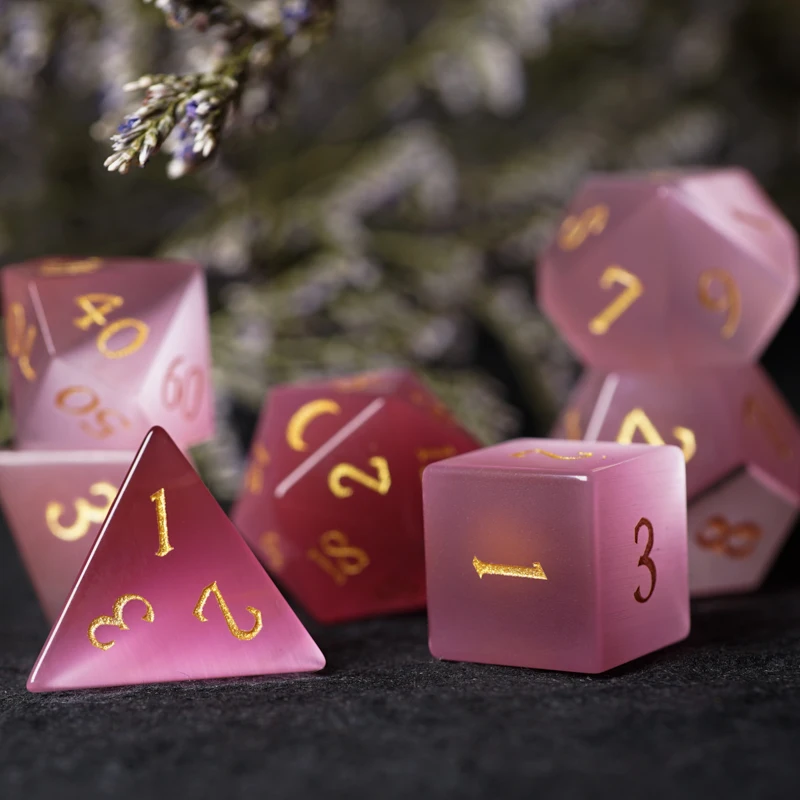 

Pink Cat's Eye COC Running Group Board Game Gem Dice Dnd Dice TRPG Board Game Multi-faced Dice Table Game Entertainment Dice