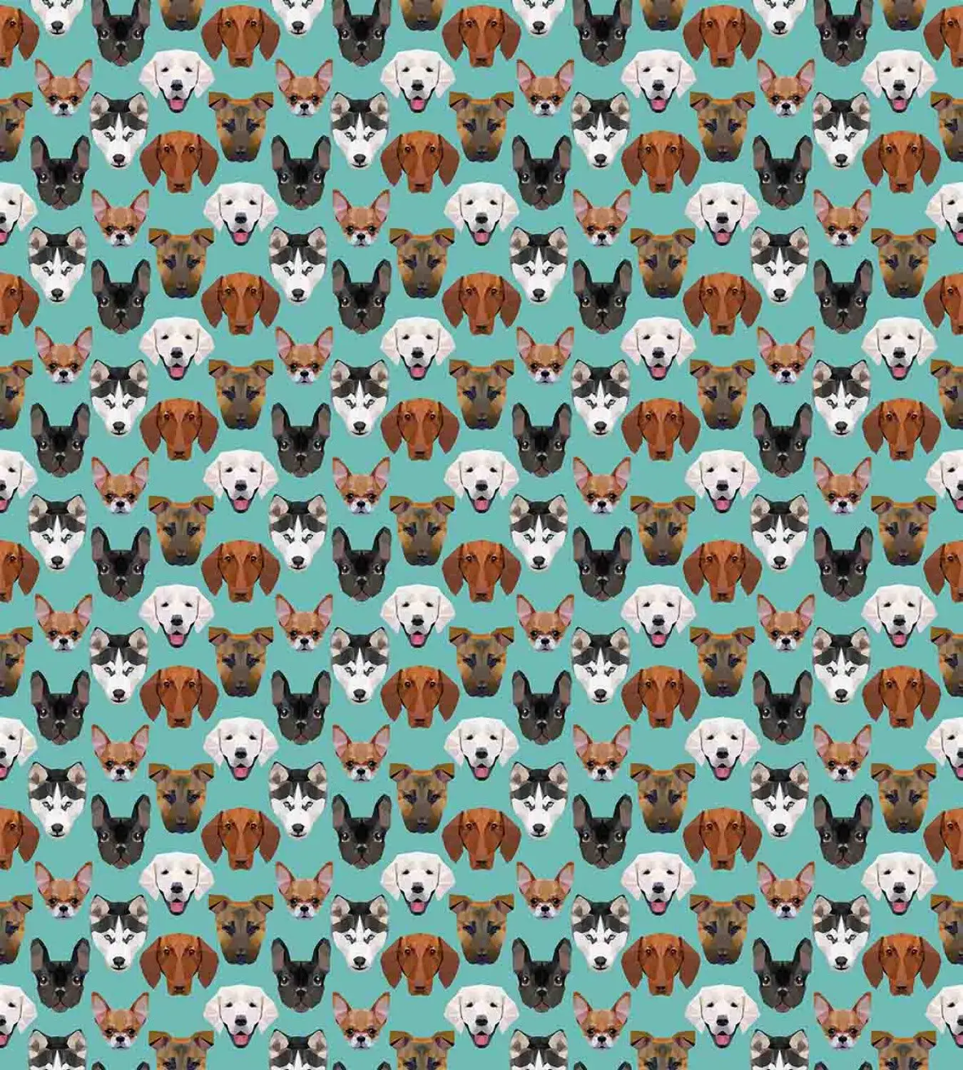 Dogs Duvet Cover Set Polygonal Art Style Different Breed of Canine Labrador Portraits Angular Puppy Love Decorative 3 Piece Bed |