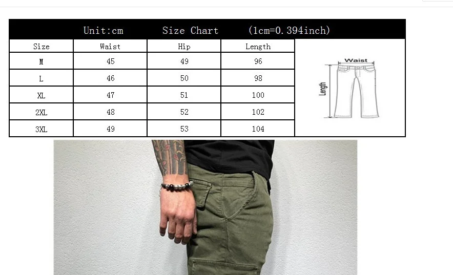 

Men's Fashion Slim Pocket Urban Straight Leg Trousers Jogging Joggers Cargo Pant Casual Skinny Pencil Pants