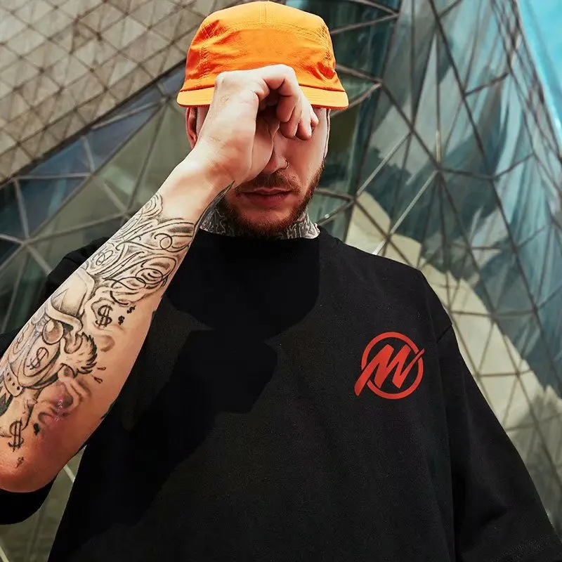 

Summer men's hip-hop Harajuku bear printing tide brand T-shirt loose trend oversized half-sleeved T-shirt