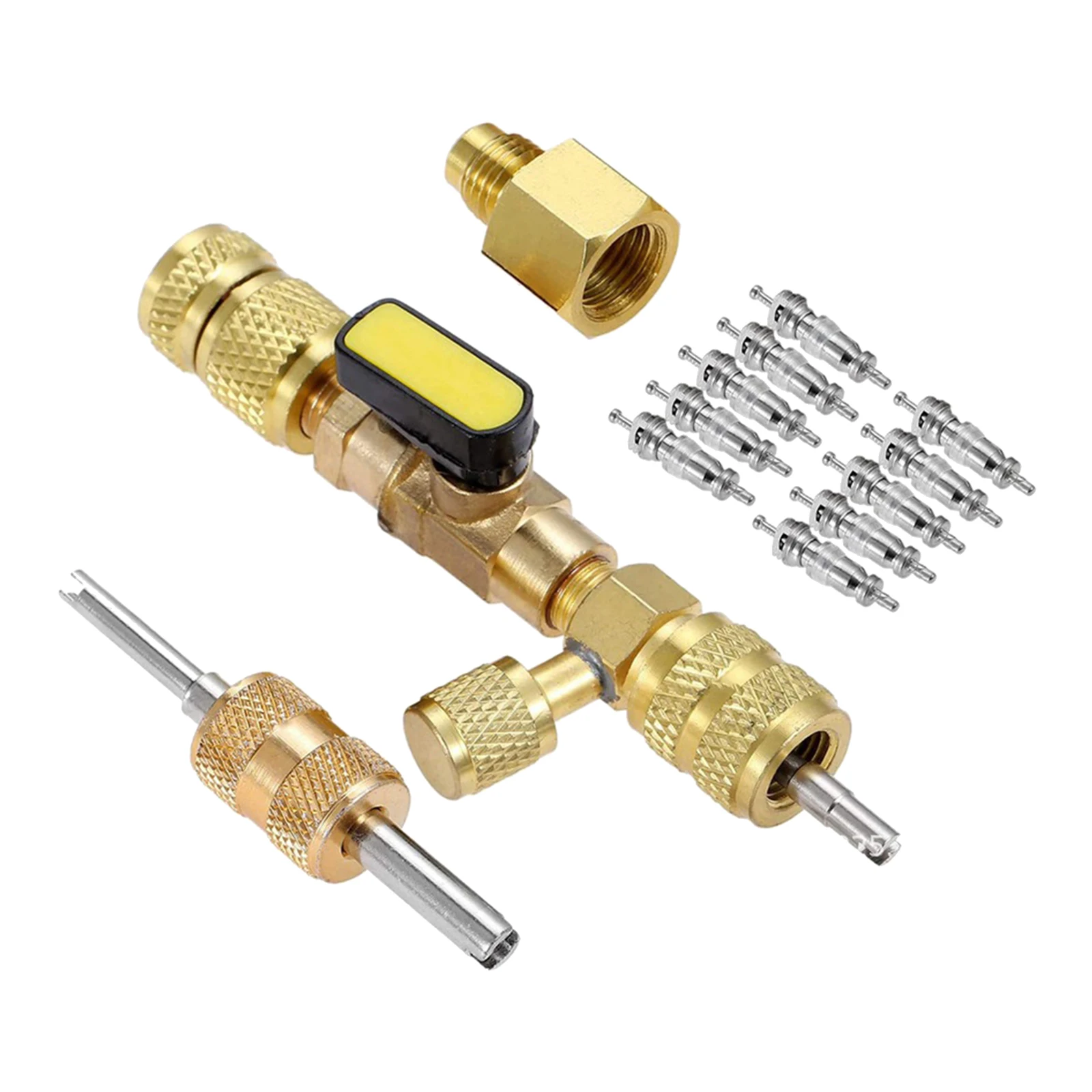 

R410A R22 Dual Size SAE 1/4 5/16 Inch Port HVAC Valve Core Removal Installer Tool(No Gas Loss)