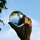 Хрустальный шар из кварцевого стекла, 50 мм, 80 мм, 100 мм, прозрачный шар, стеклянный шар фэн-шуй, миниатюры, подарок украшения для фотографий