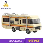 Конструктор MOC Breakingalss Car, американская драма, Классический Уолтер Уайт, Пинкман, кулинарная лаборатория, RV, город, высокотехнологичные идеи, игрушка для детей, подарок