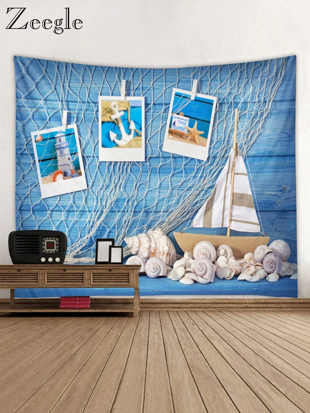 Zeegle настенный гобелен с морским принтом художественный ковер одеяло коврик для