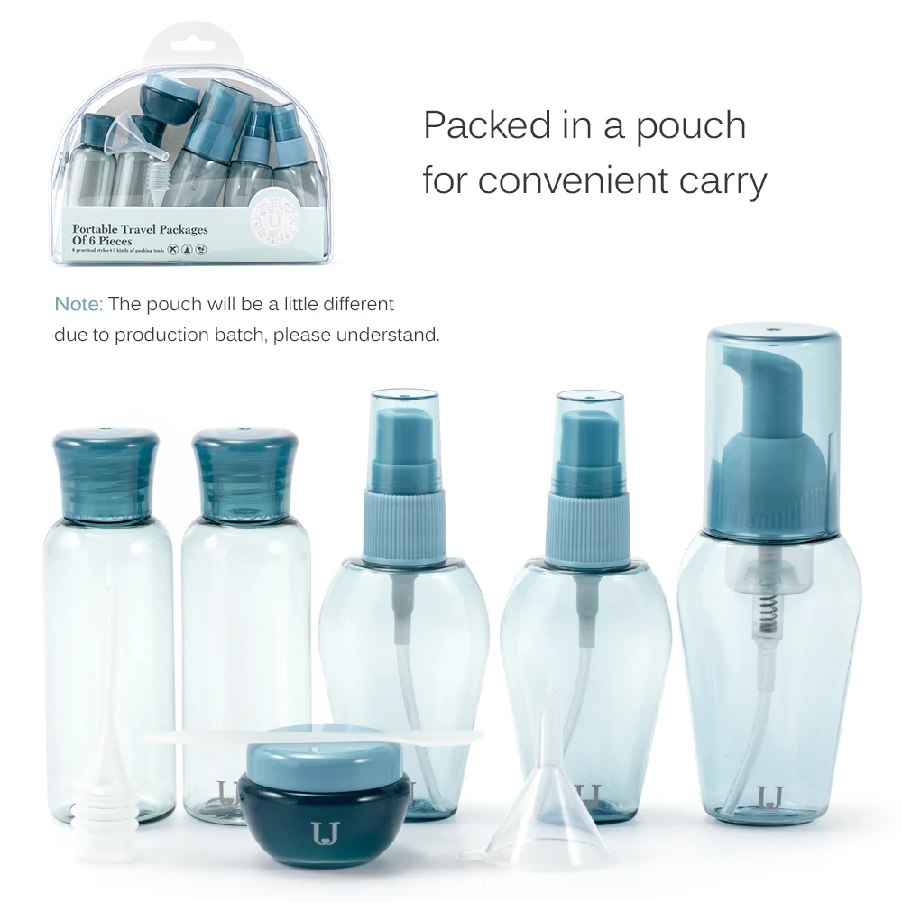 Travel Size Toiletry Bottles Set Cosmetic Makeup Liquid Containers Leakproof Accessory with Storage Pouch for Men Women | Спорт и