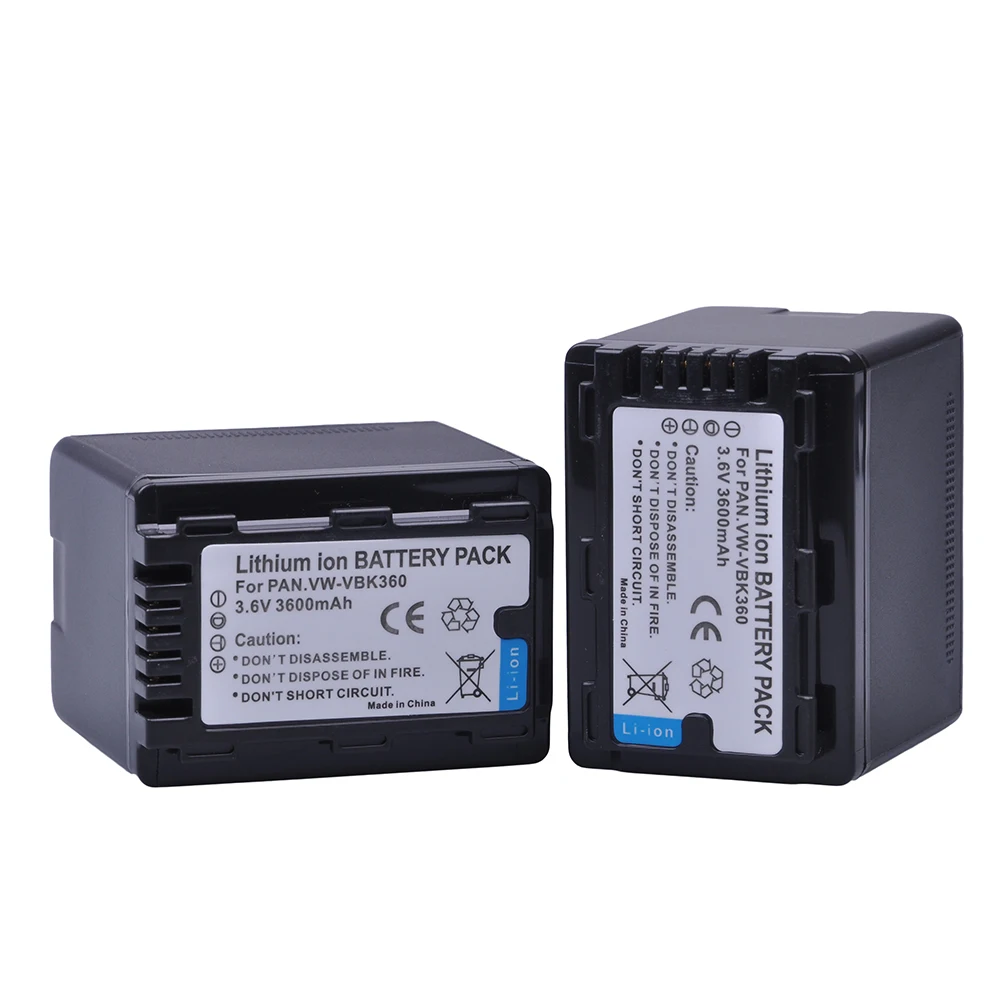 2Pc VW VBK360 3600mAh аккумулятор для Panasonic HC V10 V100 V100M V500|Цифровые аккумуляторы| |