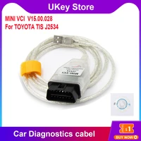 mini vci car diagnostics cabel v15 00 028 for toyota tis j2534 obd obd2 auto scanner cable tis techstream mini vci cable