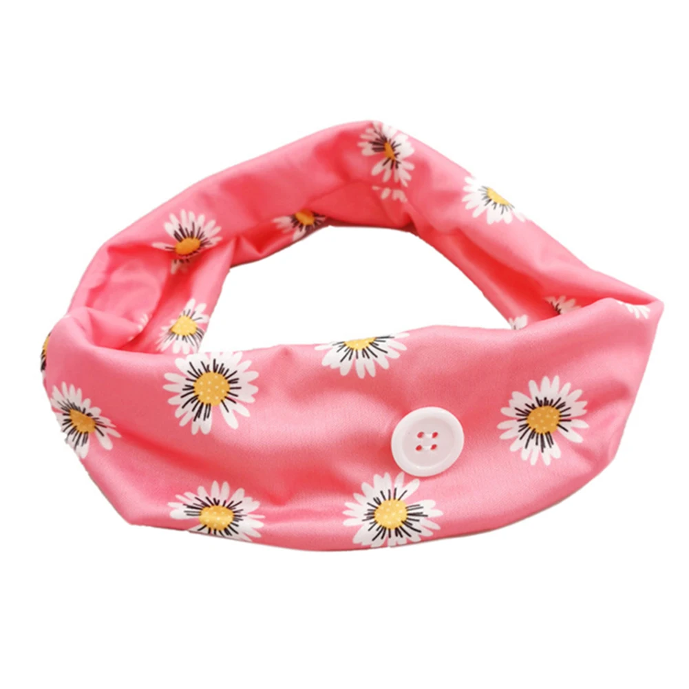 Новые широкие тянущиеся повязки для волос с кнопками влагоотводящие дышащие