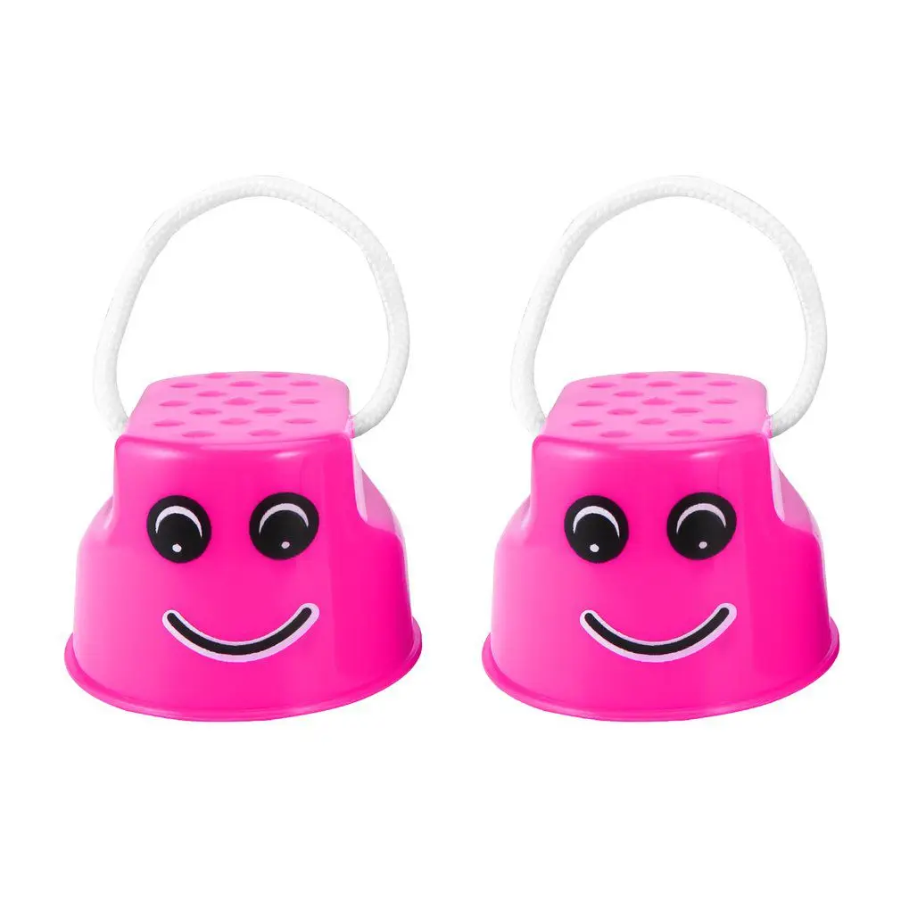 Pink OCDAY, 7 цветов, 1 шт., Walk Stilt игрушка для прыжков, пластиковый узор с улыбающимся лицом, для детей, для активного отдыха, Спортивная тренировка баланса игрушка-лучший подарок - Цвет: Pink