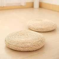natural straw round pouf tatami cushion straw futon corn bay window pad yoga steaming cushion hand woven mat for home decoration