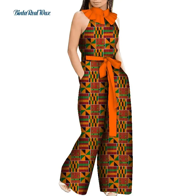 

African Women Jumpsuit African Wax Print Jumpsuit Romper for Women Vestido Bazin Riche Traditional African Women Clothing WY7749