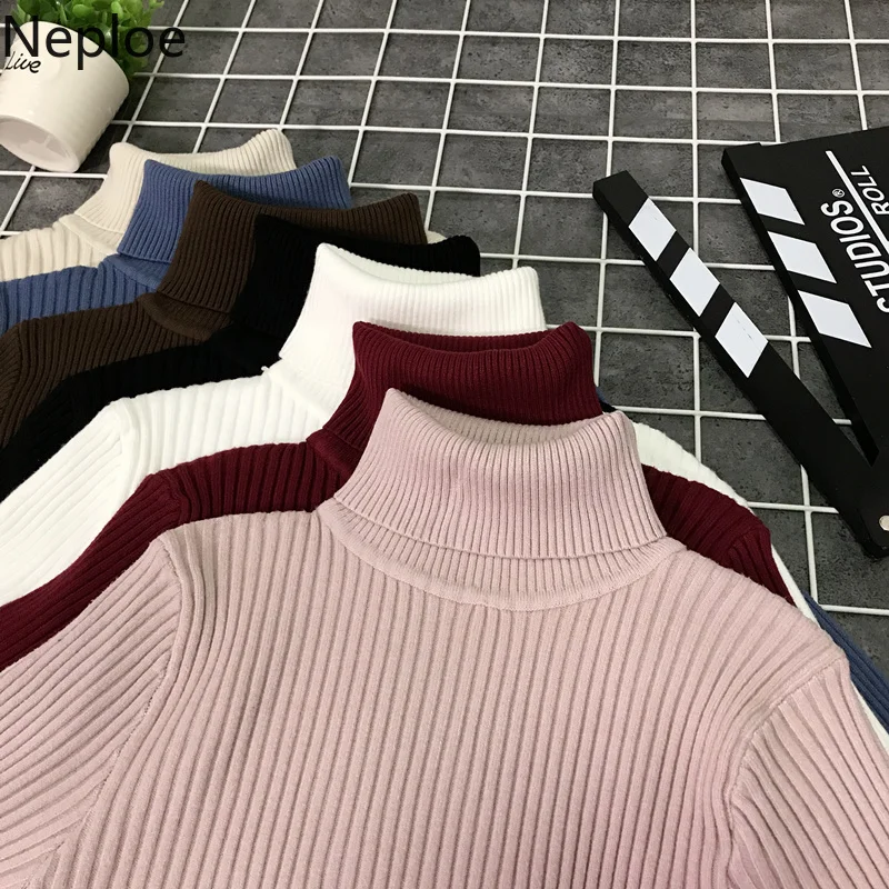 Neploe шикарный пуловер с высоким воротником и длинным рукавом свитер для женщин
