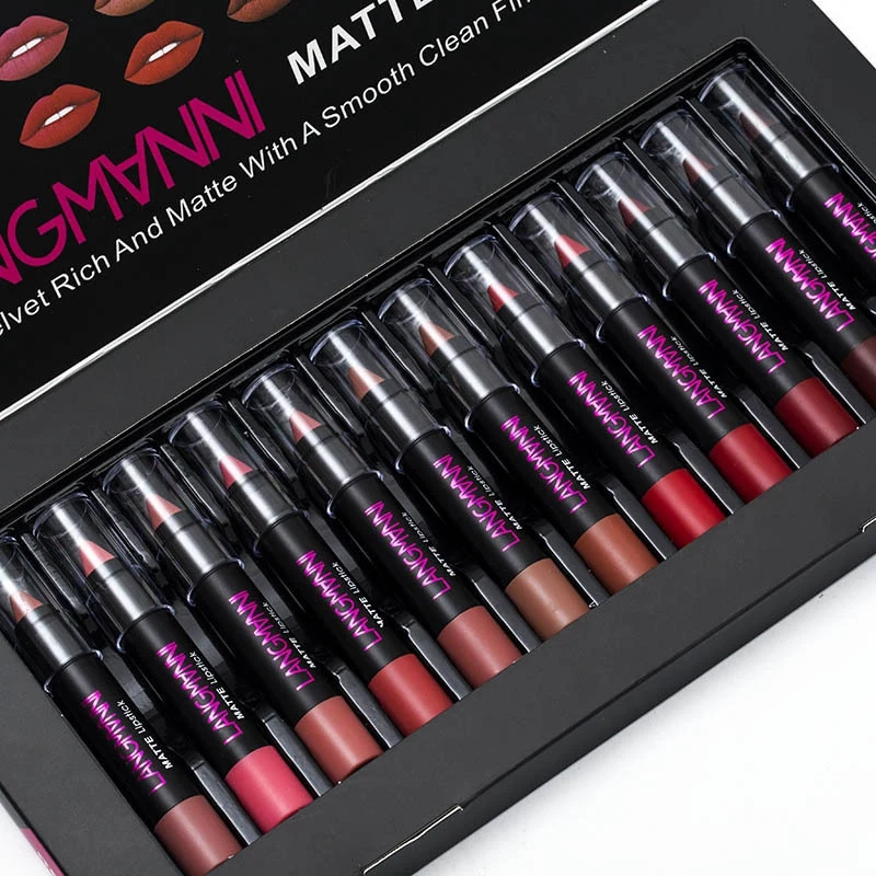 

Langmanni 1 Set Of 12 Red Plastic Makeup Lipstick Set Non-Stick Cup Waterproof Matte Lipstick High Value Lipstick Moisturizing