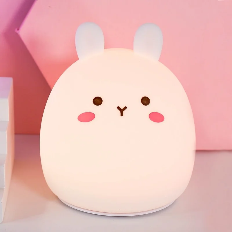 СВЕТОДИОДНЫЙ ночник в виде кролика 9 цветов силиконовый светящийся подарок с